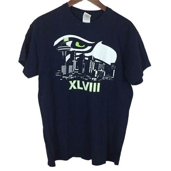 Seattle  Seahawks Super Bowl tee shirt men’s m - Picture 3 of 6